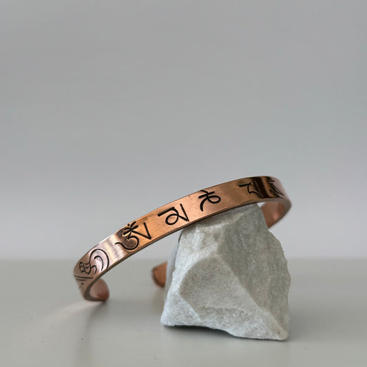 Copper - Om Mani Padme Hum Mantra Bracelet