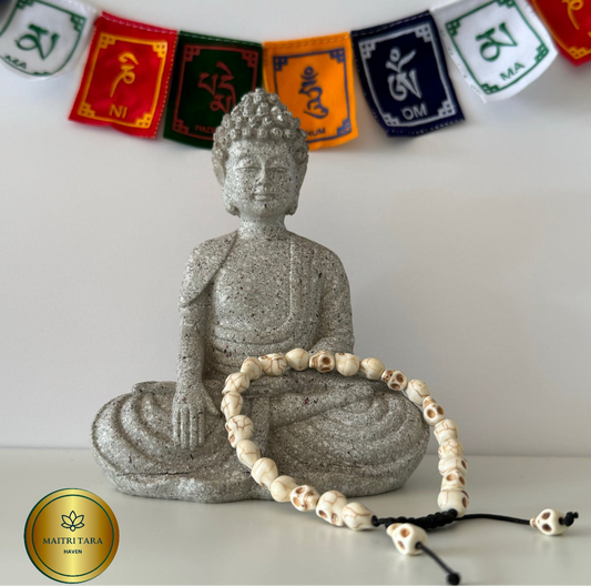 Impermanence Reminder Skull Wrist Mala