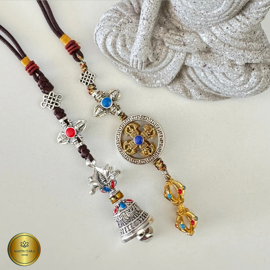 Tibetan Buddhist Vajra & Bell Key Chain