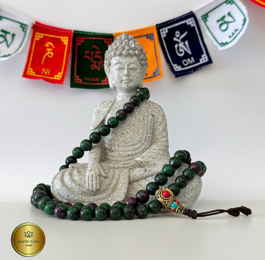 Stress Relief - 108 Ruby Zoisite Stone Mala