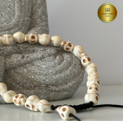 Impermanence Reminder Skull Wrist Mala
