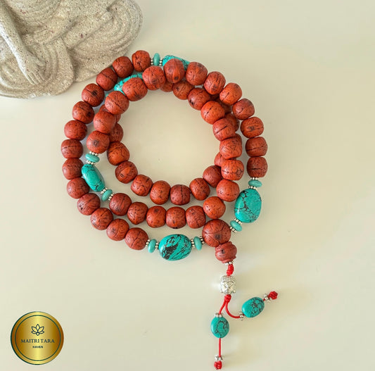 Bodhi Seed - Turquoise Nepali Necklace