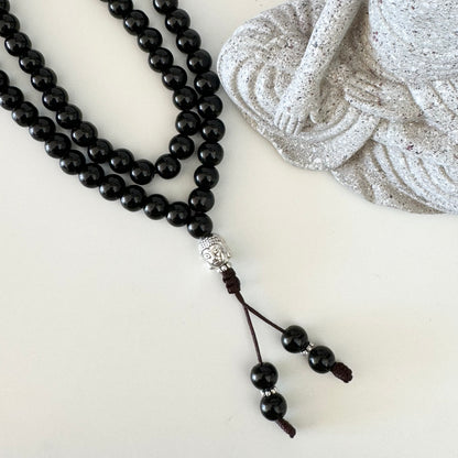 108 Black Onyx 7 Chakras Mala