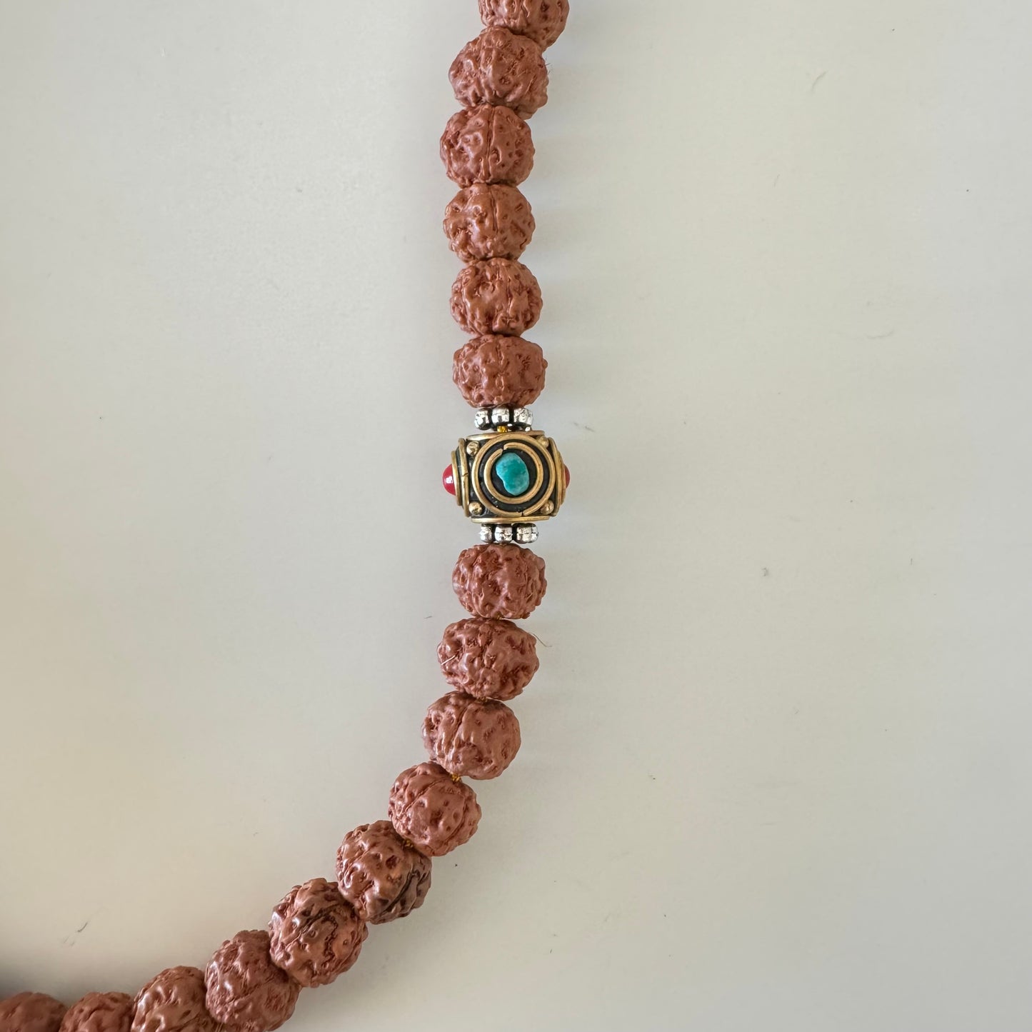 108 Rudraksha & Turquoise Mala