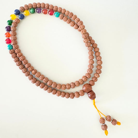 108 Rudraksha 7 Chakra Mala