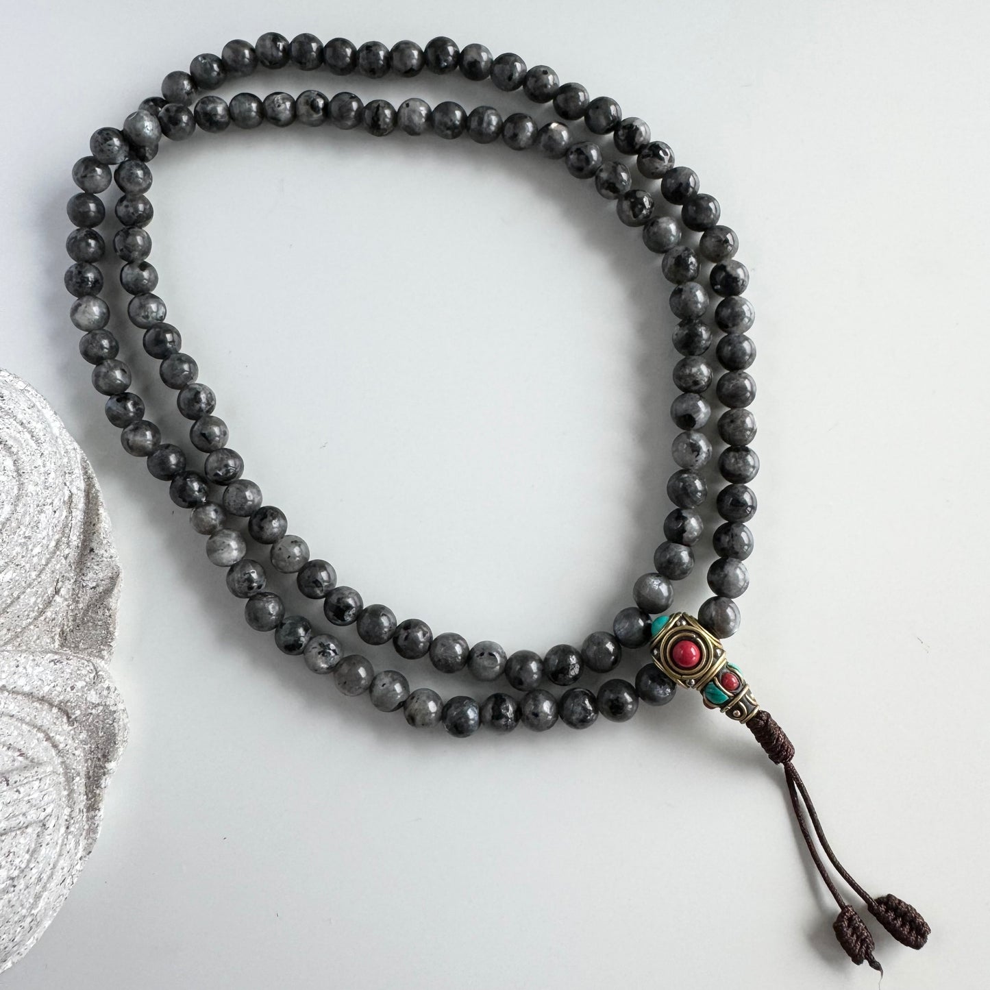Stone mala bead 4mm